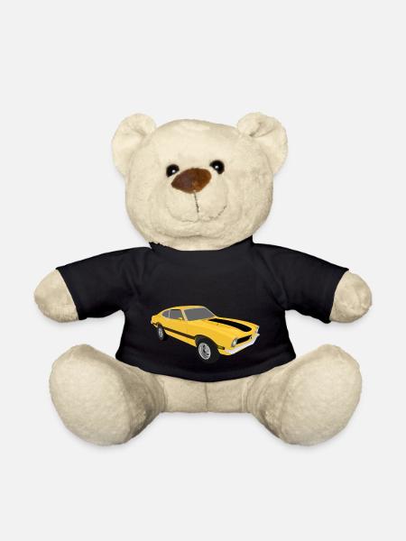 Yellow Car - Teddy Bear - black