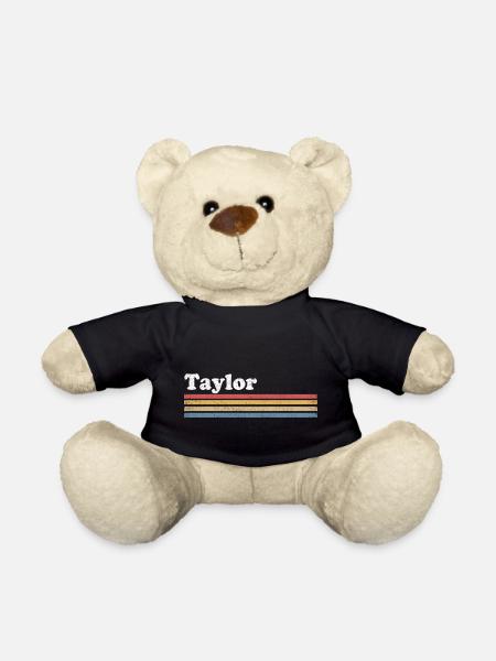 Taylor Name Personalized Birthday Christmas - Teddy - Schwarz