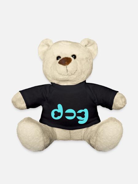 Schriftzug mit Knochen / Hund / Dog / Geschenk - Teddy - Schwarz