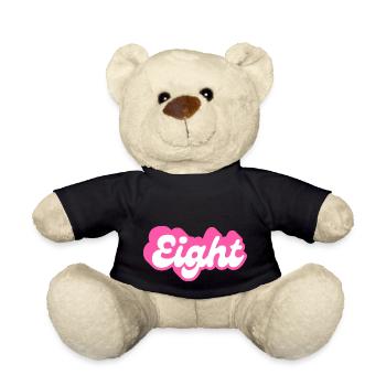 Eight birthday - 8e anniversaire rétro rose - Nounours - noir - Devant