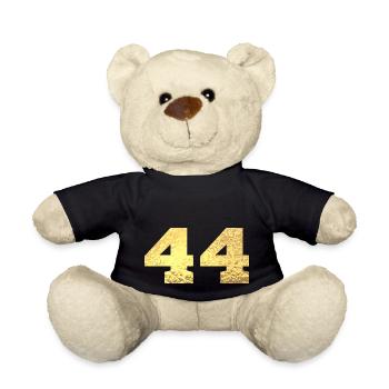 Numéro 44 paillettes doré - 44e anniversaire - Nounours - noir - Devant