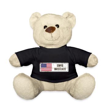Denver Drapeau des États-Unis - Nounours - noir - Devant