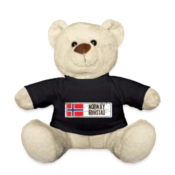 Grimstad Norway Flag - Teddy Bear - black - Front