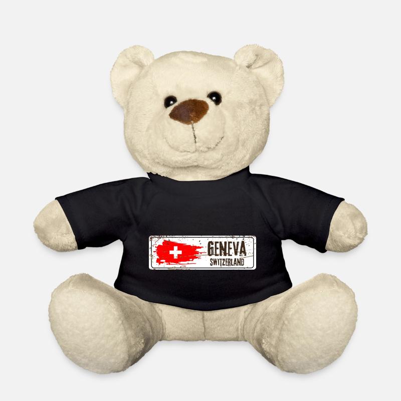 Genève Suisse Drapeau - Nounours - noir