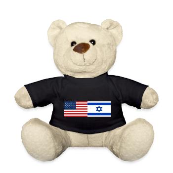 USA Israel Flag - Teddy Bear - black - Front