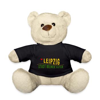 Leipzig STADT MEINER VATER > Vektorgrafik - Teddy - Schwarz - Vorne