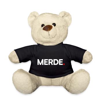 SCHEISSE | Humor, minimalistische Reaktion - Teddy - Schwarz - Vorne