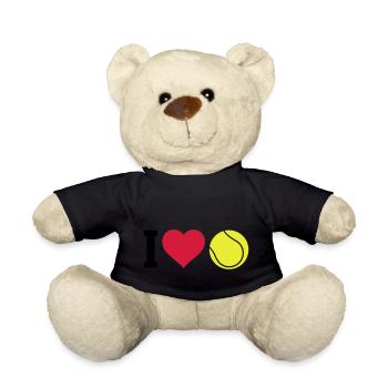 I love tennis - Teddy Bear - black - Front