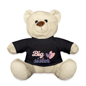 Große Schwester, ein süßes Text- und Herzdesign - Teddy - Schwarz - Vorne