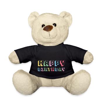Happy Birthday Greeting Gift Idea - Teddy Bear - black - Front