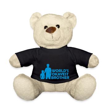 Worlds okayest Brother Logo - Teddy Bear - black - Front