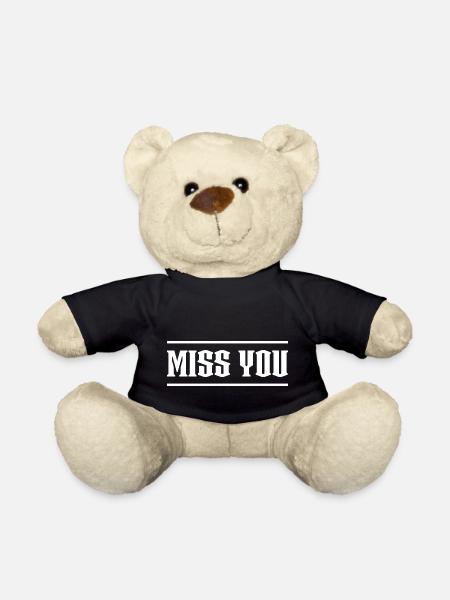 Miss You black tshirt - Teddy Bear - black