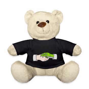 Greeting Handshake Snake Bites - Teddy Bear - black - Front