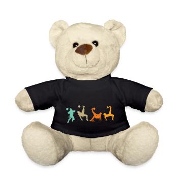 Football Footballer Striker Boys Men World Cup - Teddy Bear - black - Front
