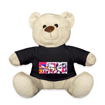 Pop Art Collage -Who the FucxX is looking - Teddy Bear - black - Front