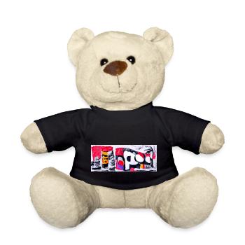 Pop Art 80s Style Banner - Teddy Bear - black - Front