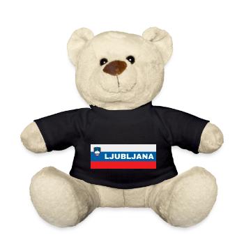 Ljubljana City in Slovenian Flag - Teddy Bear - black - Front