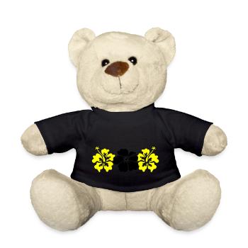 Hibiscus Flowers - Teddy Bear - black - Front