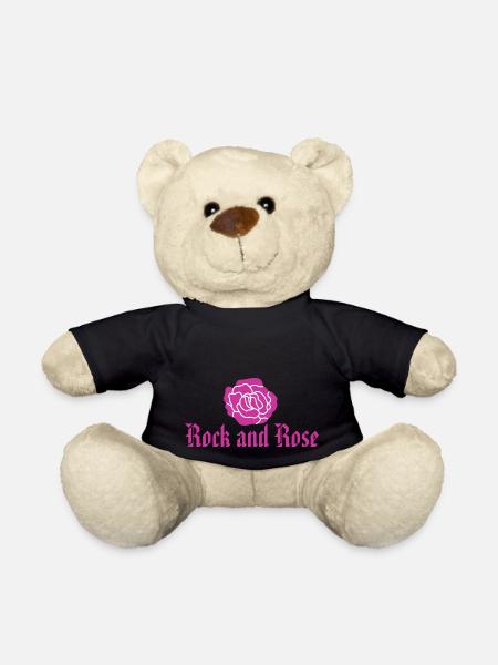 Rock and Rose - pink - Teddy Bear - black