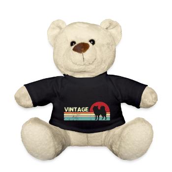 Vintage Anniversaire rétro coucher de soleil Dog design - Nounours - noir - Devant