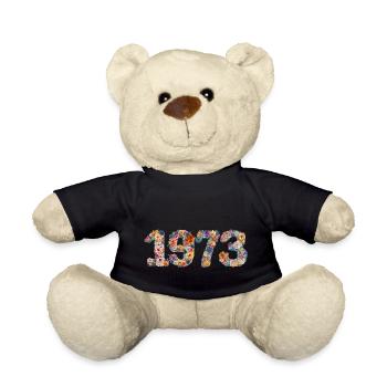 50e anniversaire vintage rétro Né en 1973 Anniversaire - Nounours - noir - Devant