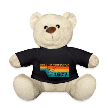 Vintage 1977 - Retro 1977 Birthday Gift - Teddy Bear - black - Front