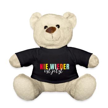 Nie wieder ist jetzt - Statement gegen Hass - Teddy - Schwarz - Vorne
