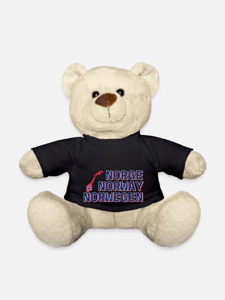 Norway with 3 lettering in 3 languages - Teddy Bear - black