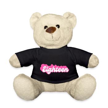 Eighteen birthday - 18th birthday retro pink - Teddy Bear - black - Front