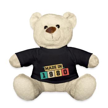 1980 anniversaire 1980 né en 1980 anniversaire - Nounours - noir - Devant