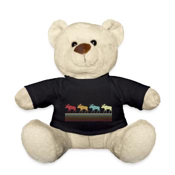 Retro Elch Liebhaber Lustiger Elch Vintage - Teddy - Schwarz - Vorne