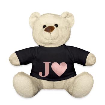 Letter j heart rose gold - Teddy Bear - black - Front