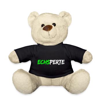 Echsperte - Experte, lustiger Wortwitz - Teddy - Schwarz - Vorne