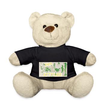 Peinture abstraite zen attitude, vert, bouddhisme - Nounours - noir - Devant