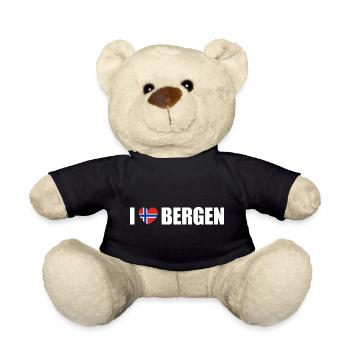 I love Bergen Norwegen - Teddy - Schwarz - Vorne