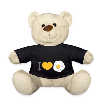 i love herz liebe spiegelei kochen braten essen ei - Teddy - Schwarz - Vorne