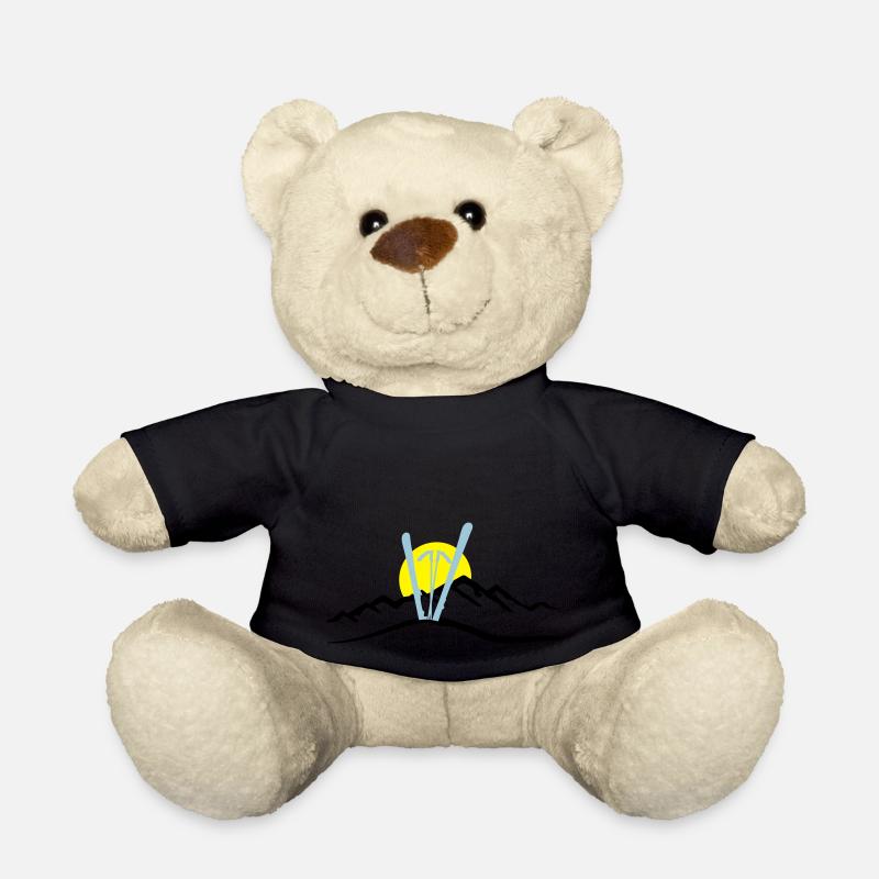 Ski, Berg und Sonne, Skifahren - Teddy - Schwarz
