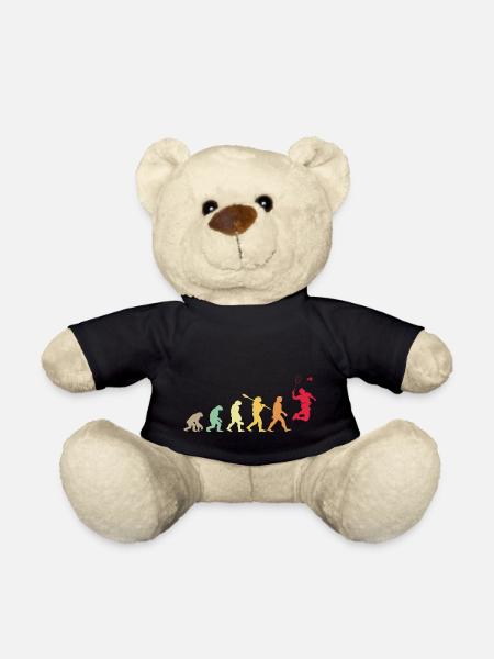 Evolution Badminton Gift For Badminton Players - Teddy Bear - black