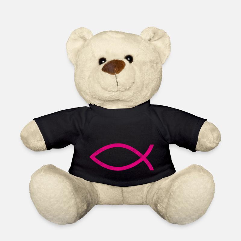 jésus poisson rose - Nounours - noir