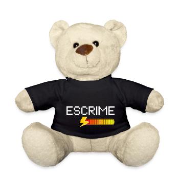 fencing pixel art - Teddy Bear - black - Front