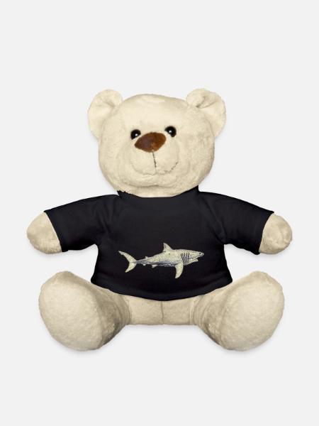 Weißer Hai Haie Meer Haiflosse Ozean Silhouette01 - Teddy - Schwarz