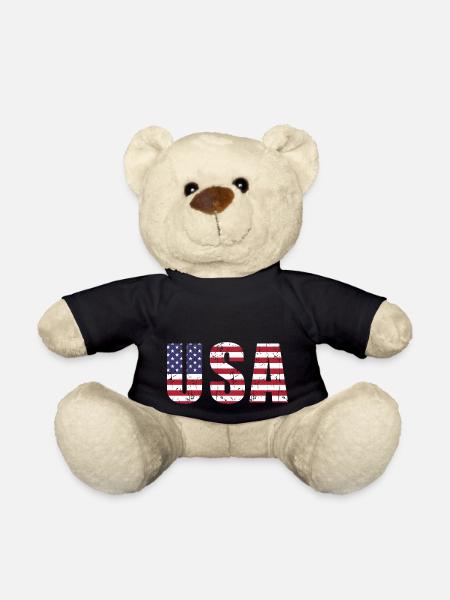 usa flagge schrift vintage - Teddy - Schwarz