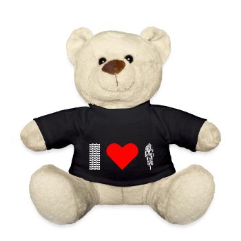 Gravel Bike Rennrad Fahrrad love lustiges Geschenk - Teddy - Schwarz - Vorne