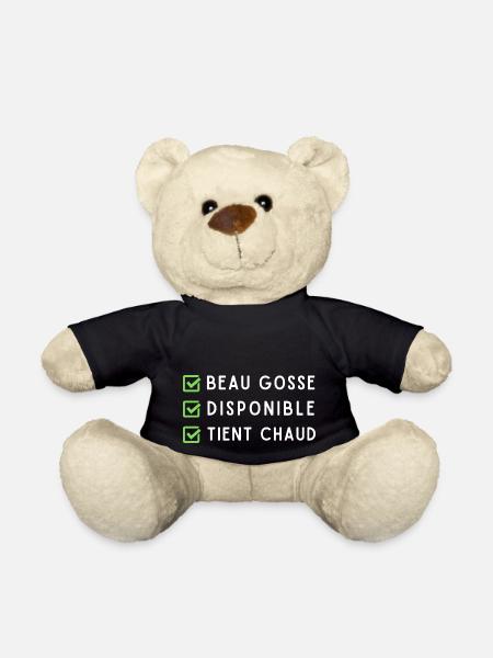 Beau gosse disponible tient chaud humour pour mec - Nounours - noir