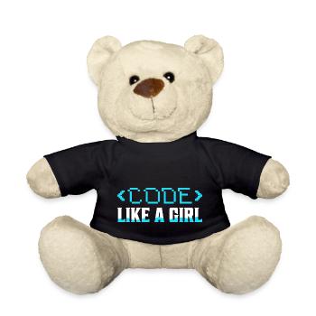 Code Like A Girl Coding Programmer - Teddy - Schwarz - Vorne