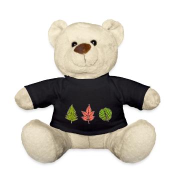 Leaves - Fern / Rose / Alder - Teddy Bear - black - Front