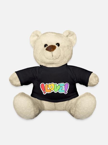 Lettrage arc-en-ciel « Love » - Nounours - noir
