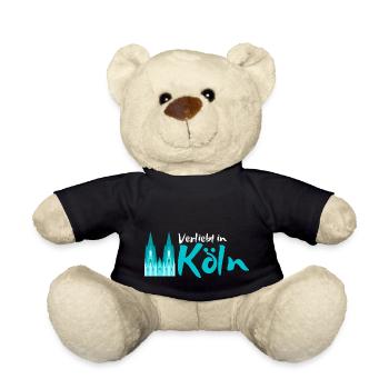 Verliebt in Köln | Köln Mitbringsel Souvenir - Teddy - Schwarz - Vorne