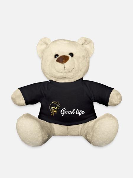 Good life in White - Teddy Bear - black