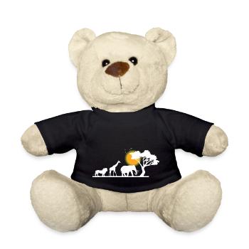 Safari Zoo Animals Wildlife - Teddy Bear - black - Front